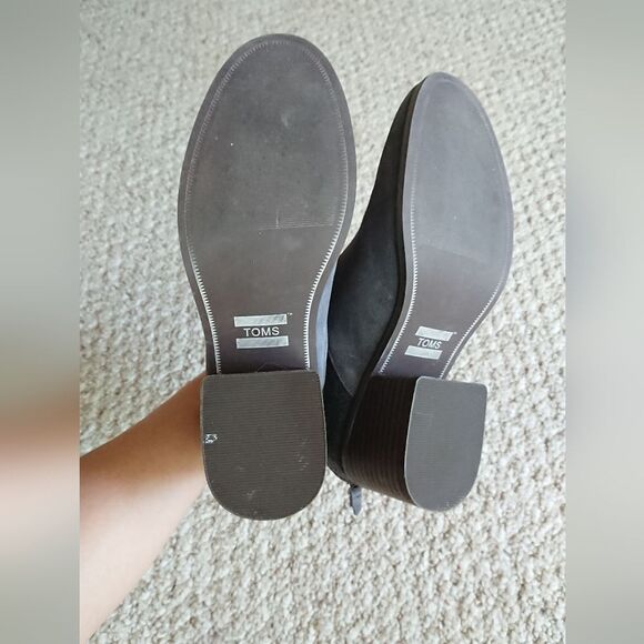 Toms Gray Suede Wool Blend Stacked Heel Ankle Bootie size 8 - Picture 14 of 15